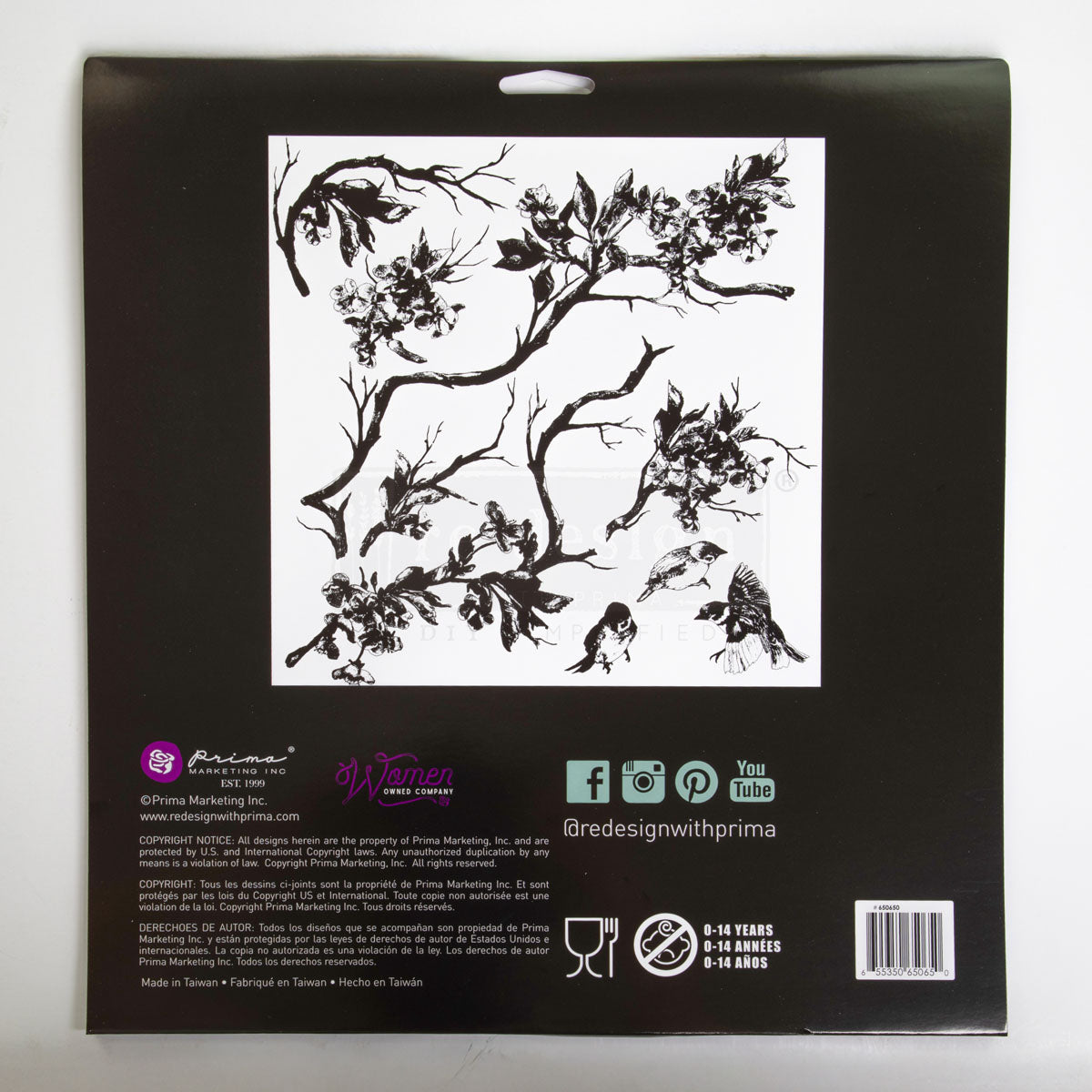 Re~Design with Prima - Forest Aviary Decor Stamp 12"x12" (9 pcs)