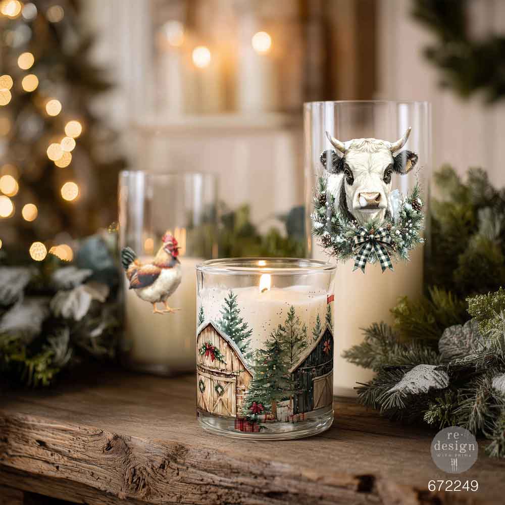Luxe Transfers® – Christmas On The Farm – 2 sheets, 3.25″x11.5″