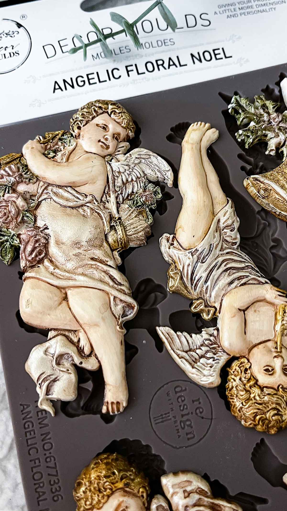 Decor Moulds® – Angelic Floral Noel – 1 pc, 5″x8″x8mm