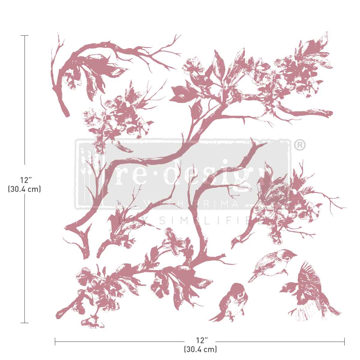 Re~Design with Prima - Forest Aviary Decor Stamp 12"x12" (9 pcs)