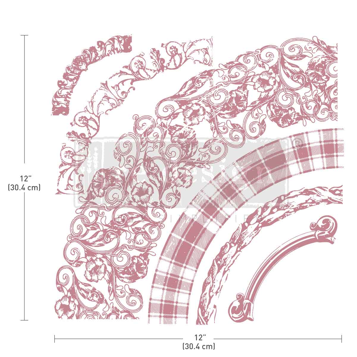 Re~Design with Prima - Curved Accents Decor Stamp 12"x12" (6 pcs)