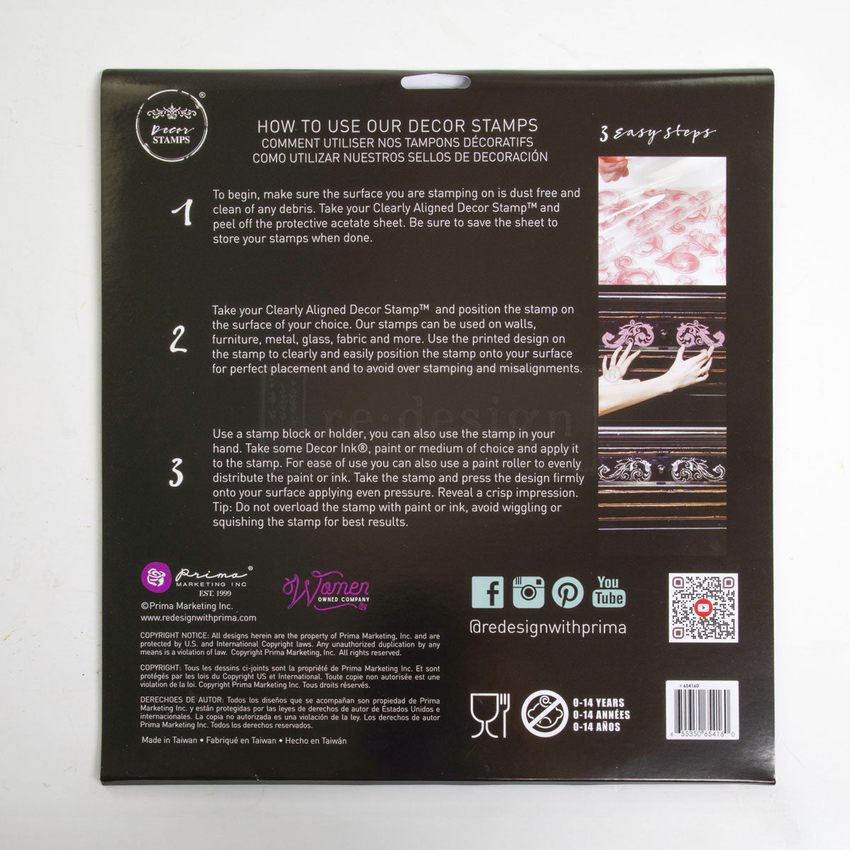 Re~Design with Prima - Curved Accents Decor Stamp 12"x12" (6 pcs)