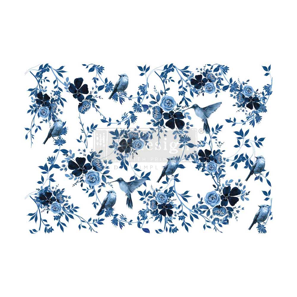 Re~Design with Prima - Pretty in Blue Decor Transfer 24"x35" (2 Sheets)