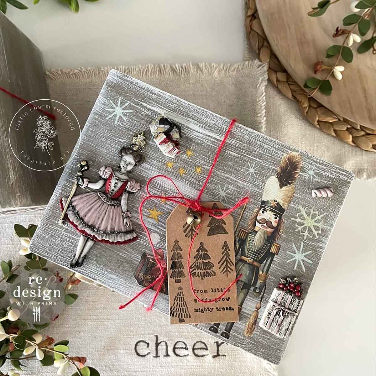Christmas Chipboard Tags – 3 tags 2.3″x4.75″ + 3 tags 2″x3.5″ + 6 bells + twine