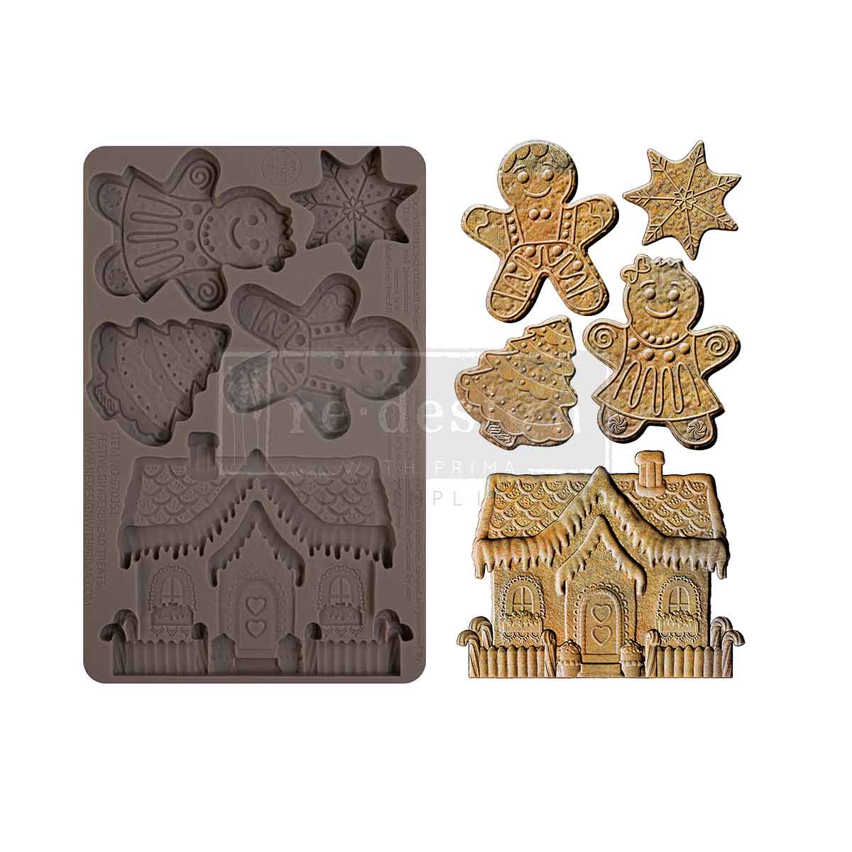 Decor Moulds® – Festive Gingerbread Treats – 1 pc, 5″x8″x8mm