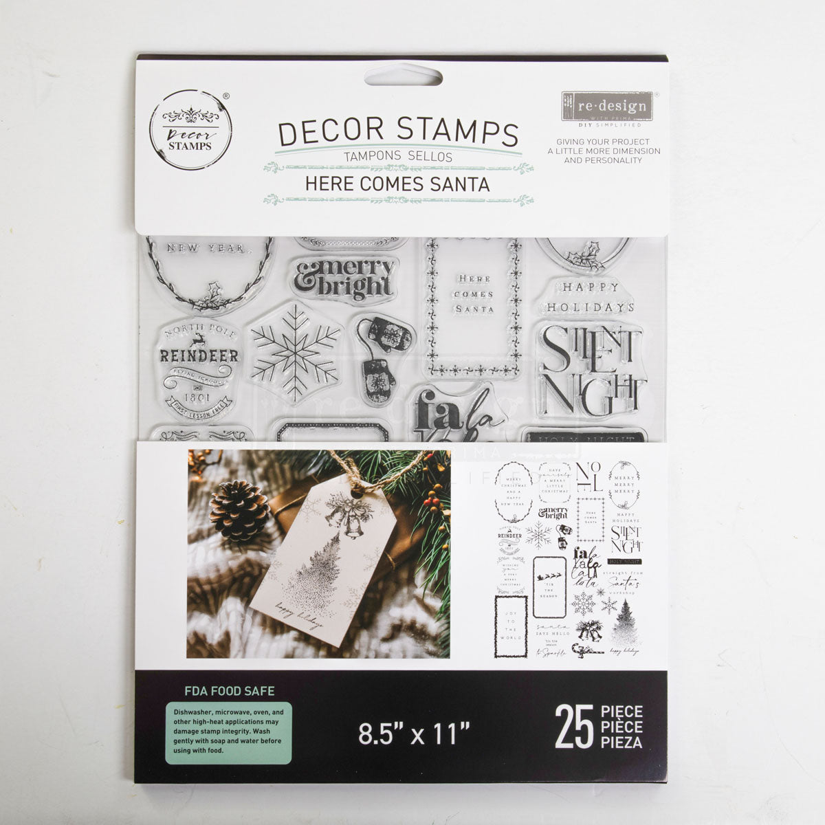 Decor Clear Stamp – Here Comes Santa – 8.5″x11″