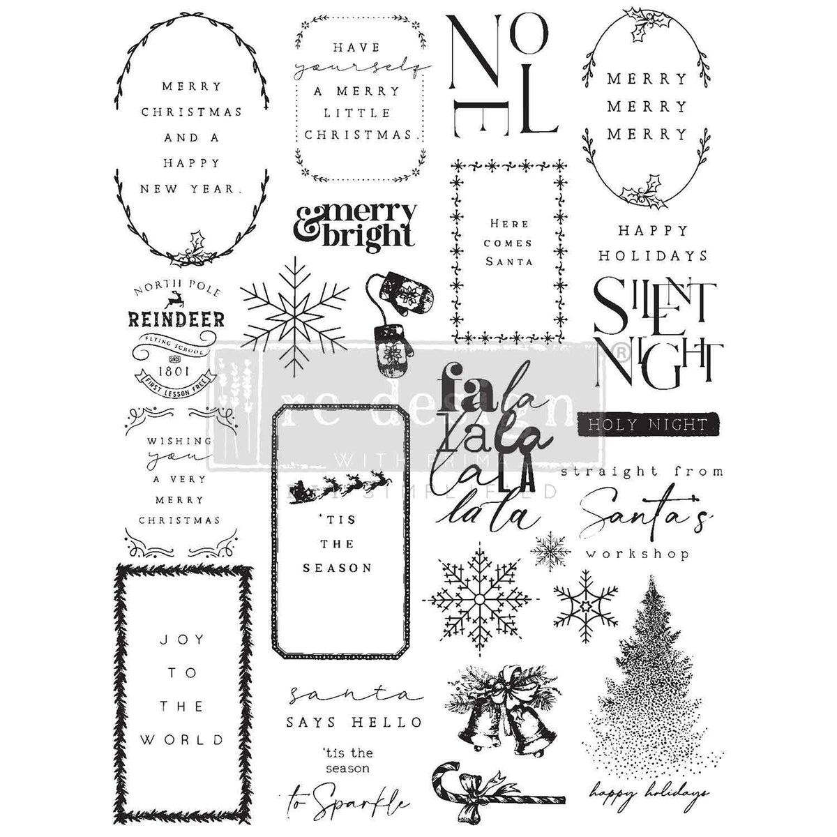 Decor Clear Stamp – Here Comes Santa – 8.5″x11″