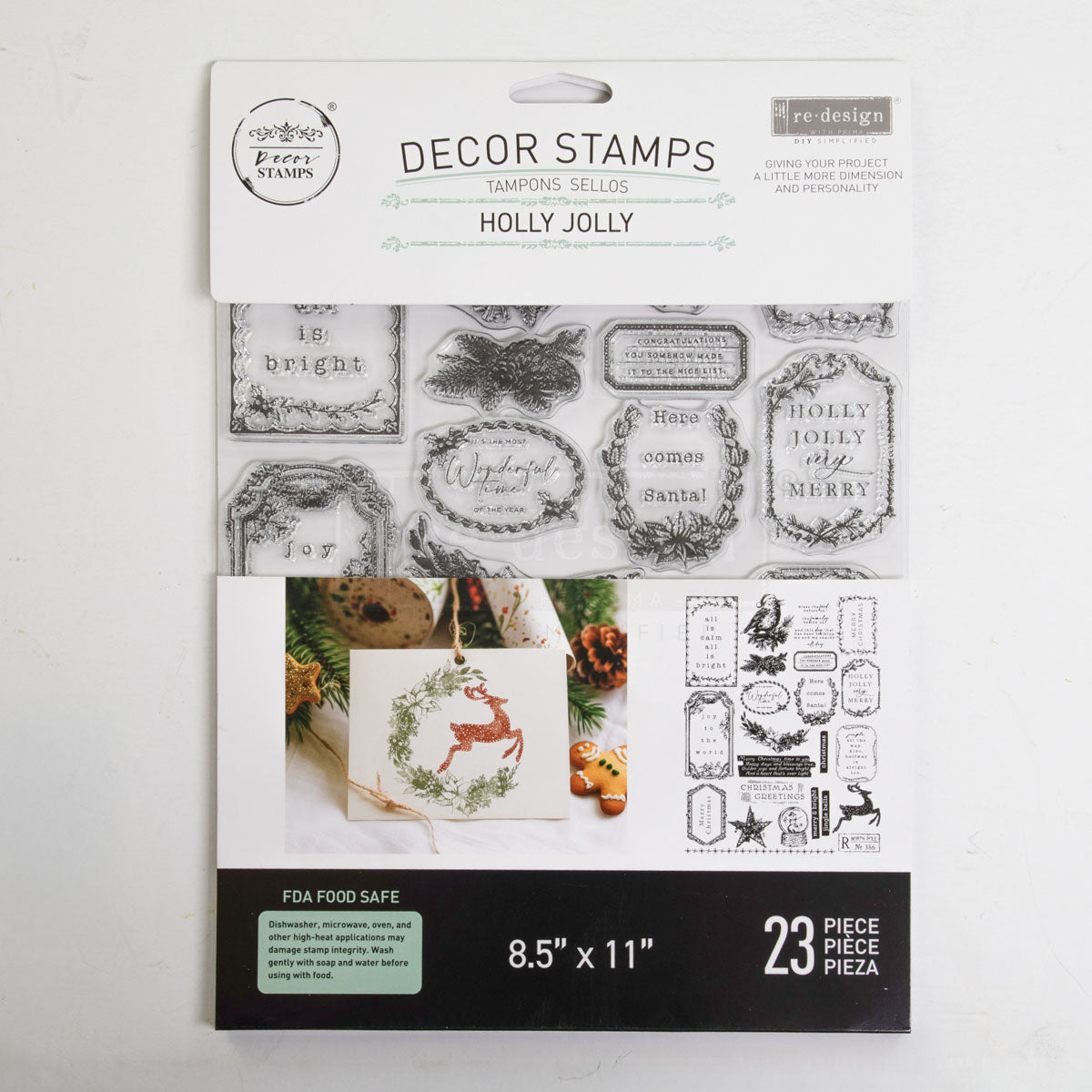 Decor Clear Stamp – Holly Jolly – 8.5″x11″
