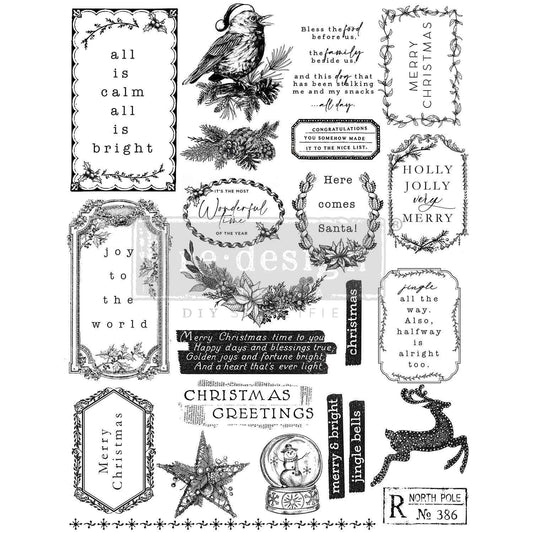 Decor Clear Stamp – Holly Jolly – 8.5″x11″