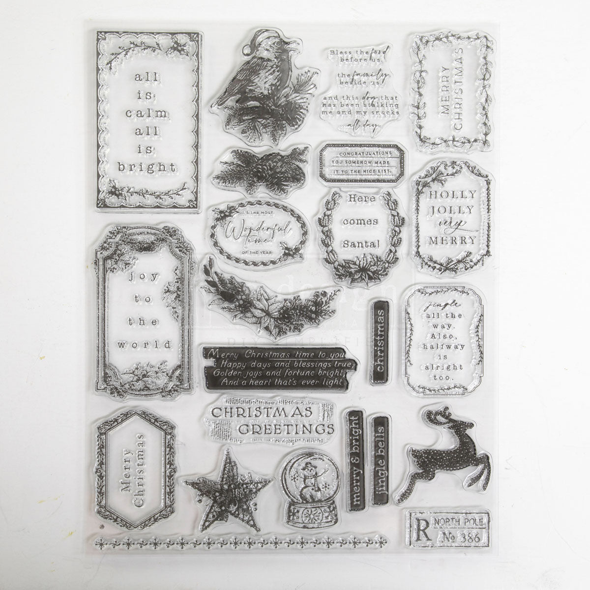 Decor Clear Stamp – Holly Jolly – 8.5″x11″