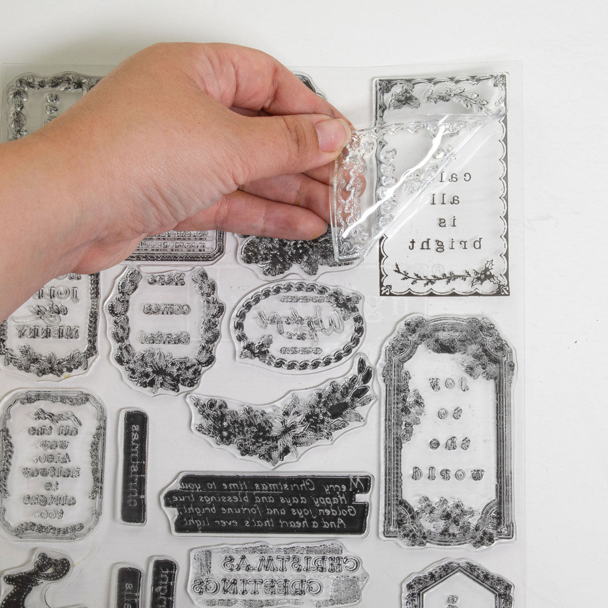 Decor Clear Stamp – Holly Jolly – 8.5″x11″