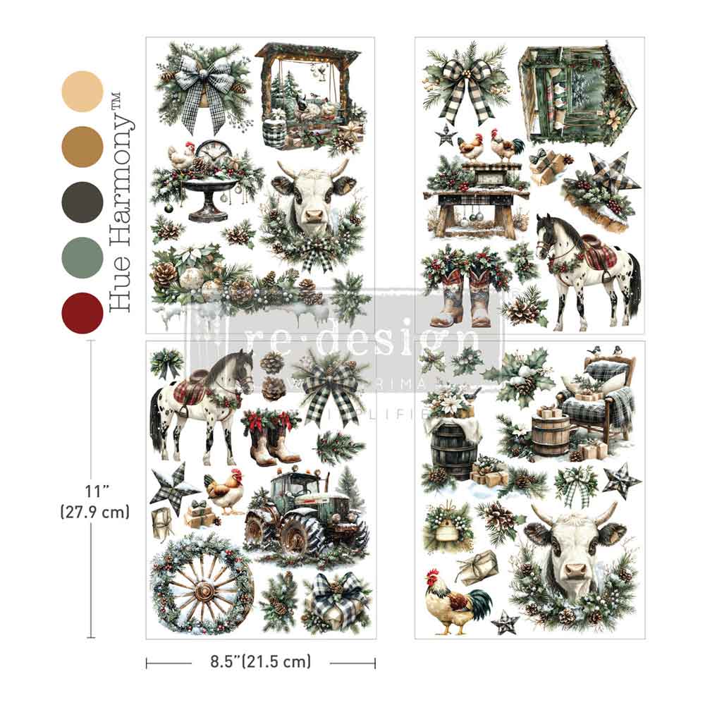 Middy Plus Transfers® – Rustic Noel – 3 sheets + 1 bonus sheet, 8.5″x11″