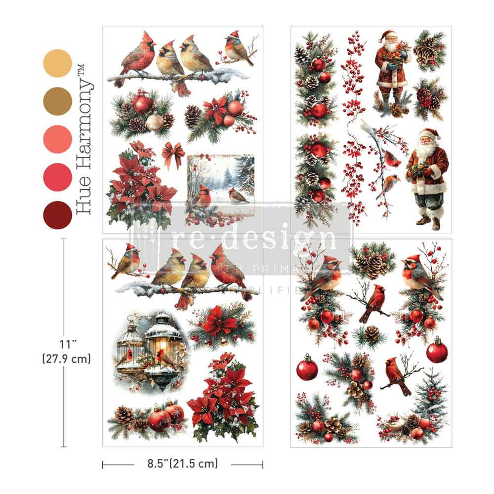 Middy Plus Transfers® – Feathered Noel – 3 sheets + 1 bonus sheet, 8.5″x11″