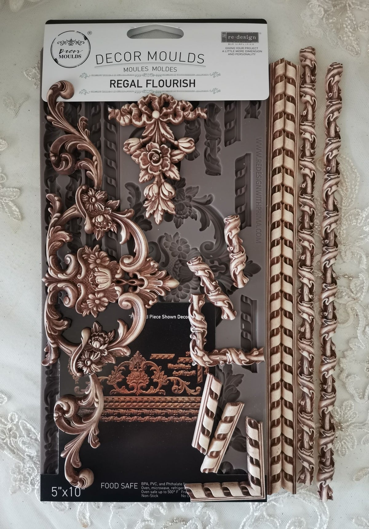 Decor Moulds® – Regal Flourish – 1 pc, 5″x10″x8mm