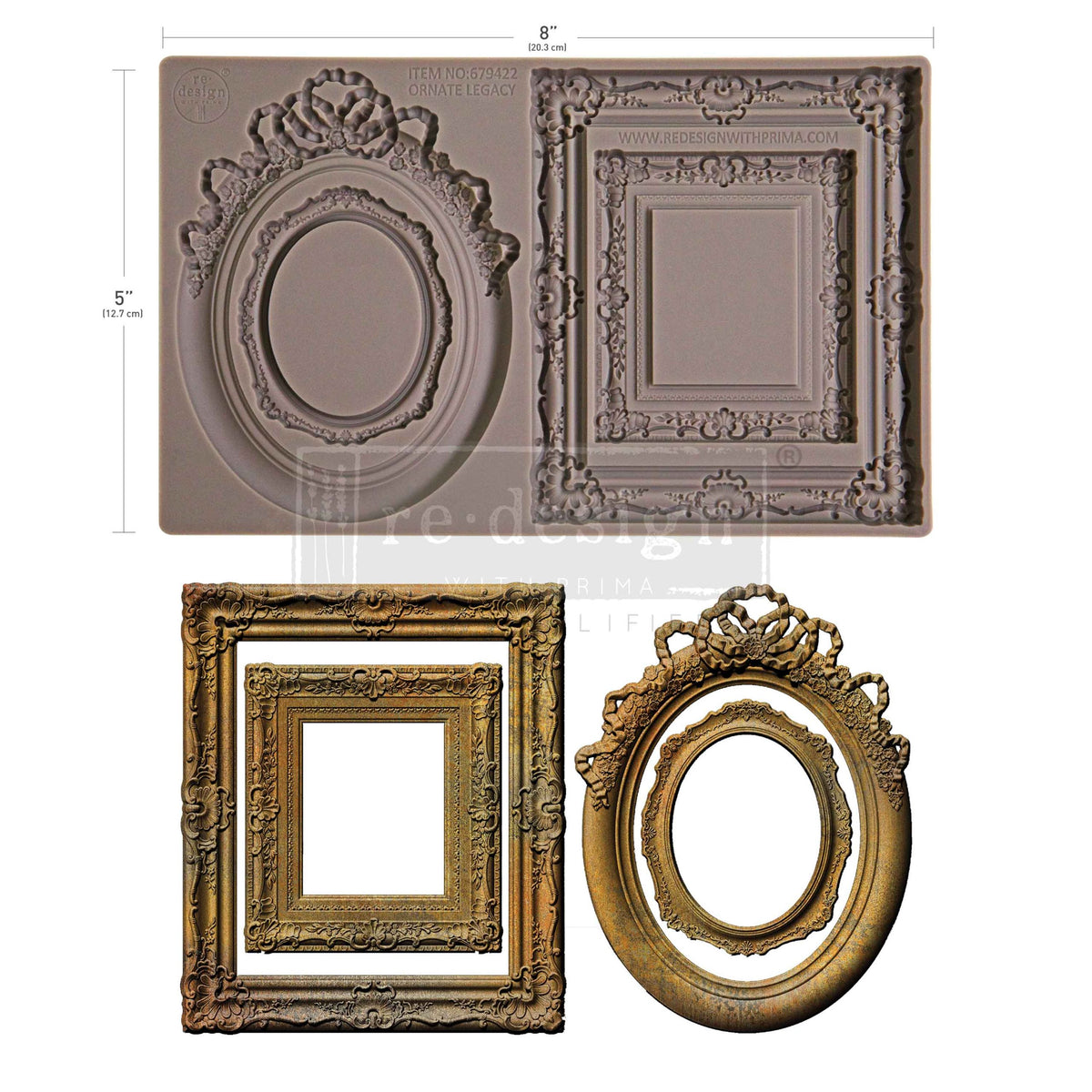 Decor Moulds® – Ornate Legacy – 1 pc, 5″x8″x8mm