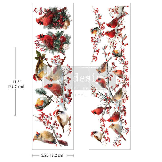 Luxe Transfers® – Hollywing Cardinal – 2 sheets, 3.25″x11.5″