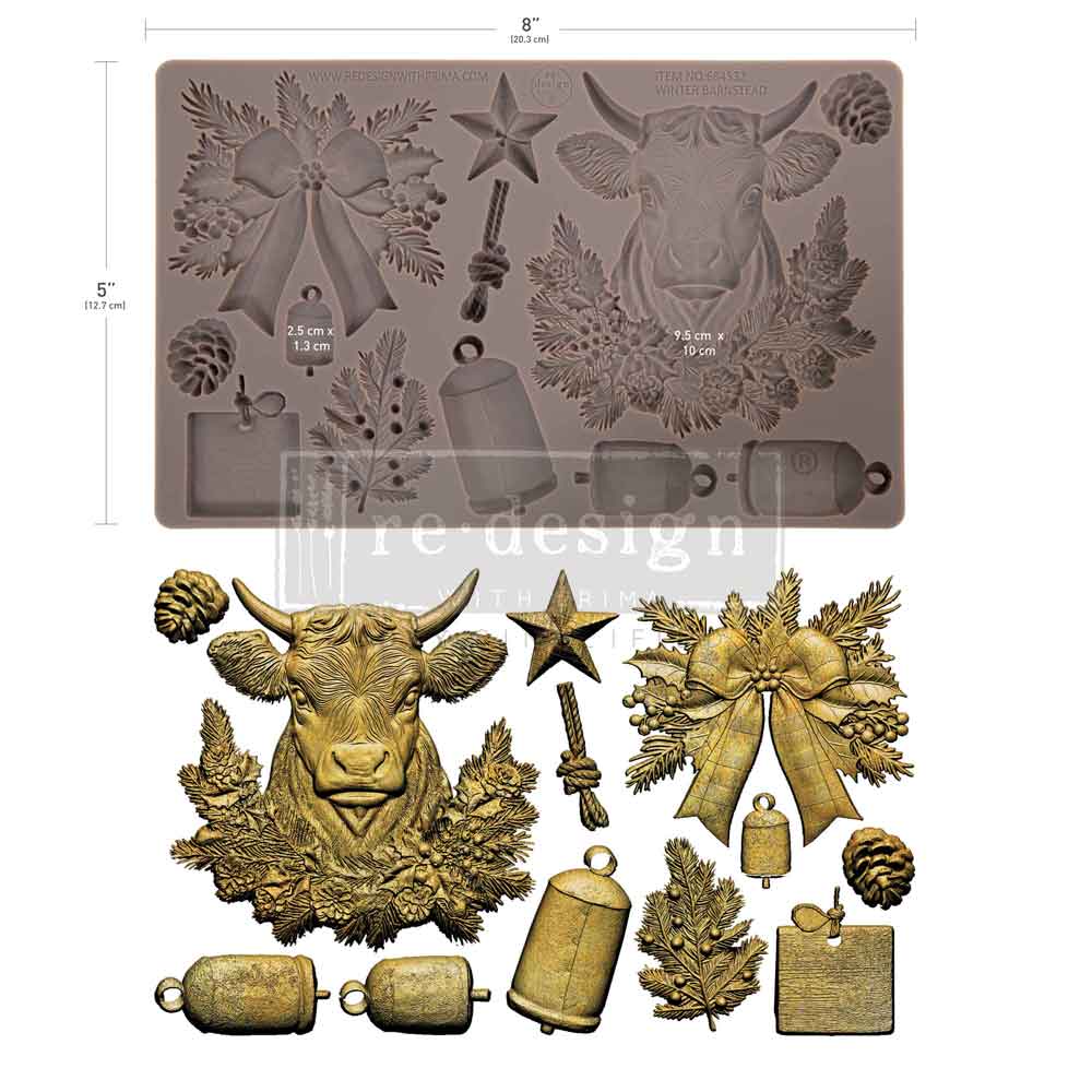 Decor Moulds® – Winter Barnstead – 1 pc, 5″x8″x8mm