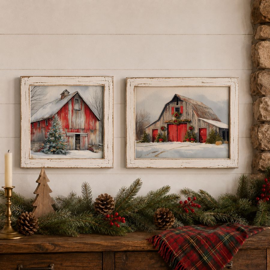 A3 Decoupage Fiber Pack – Snowy Village Charm – 2 sheets, 11.7″x16.5″
