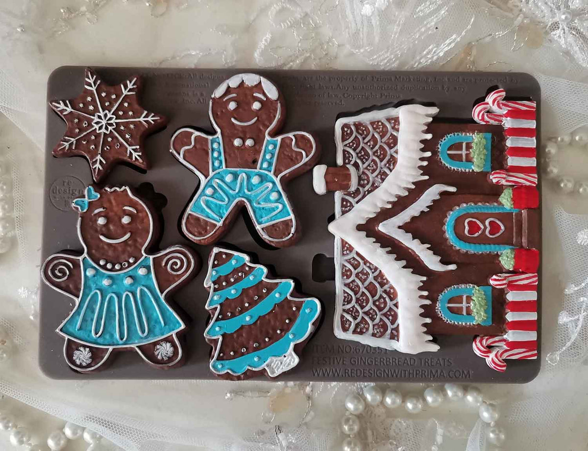 Decor Moulds® – Festive Gingerbread Treats – 1 pc, 5″x8″x8mm