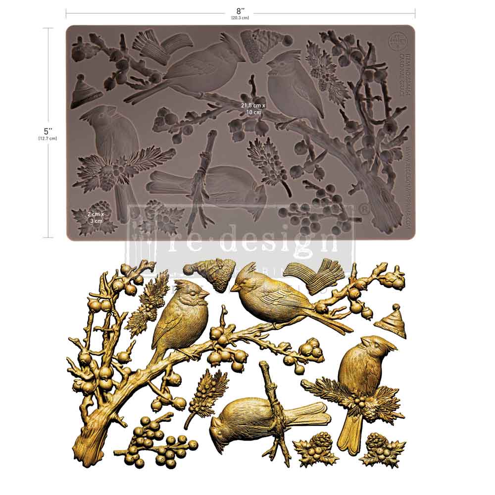 PRE-ORDER Decor Moulds® – Cardinal Grace – 1 pc, 5″x8″x8mm