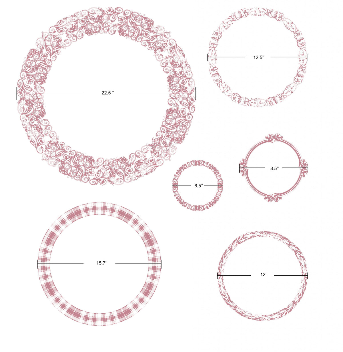 Re~Design with Prima - Curved Accents Decor Stamp 12"x12" (6 pcs)