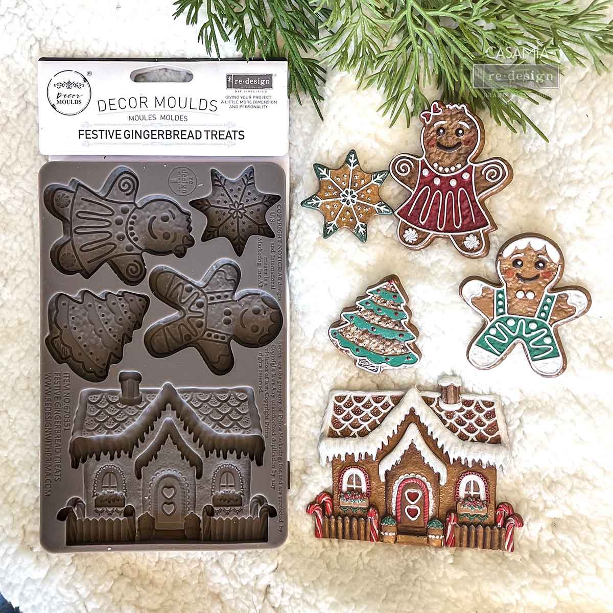 Decor Moulds® – Festive Gingerbread Treats – 1 pc, 5″x8″x8mm