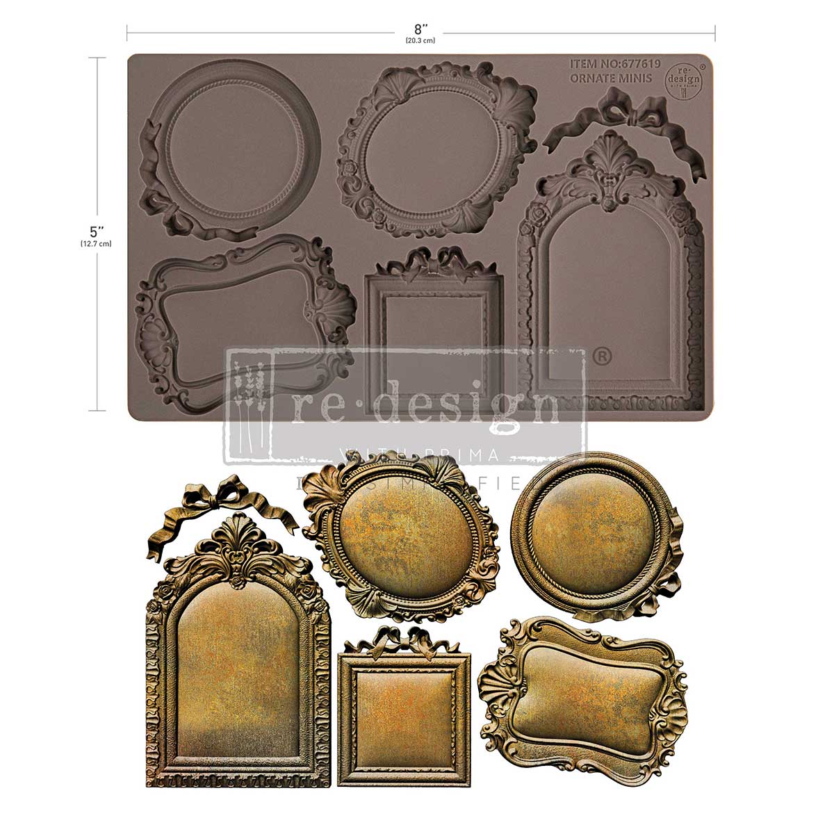 Decor Moulds® – Ornate Minis – 1 pc, 5″x8″x8mm