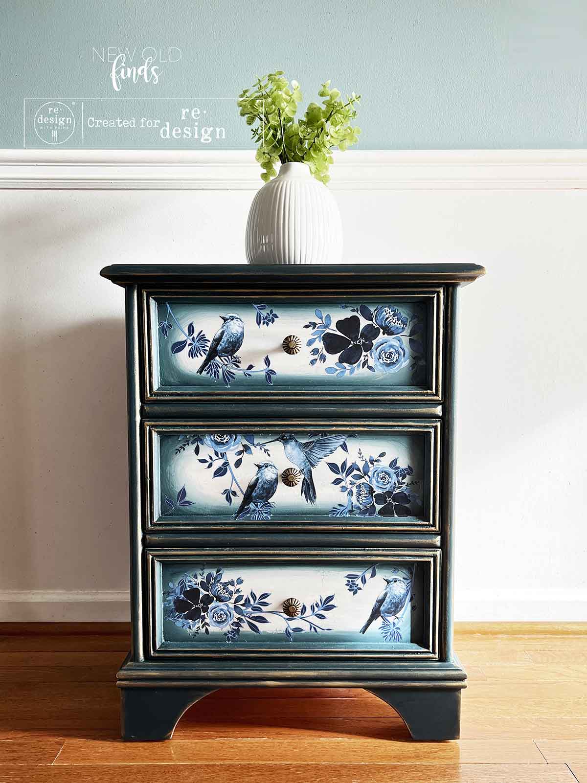 Re~Design with Prima - Pretty in Blue Decor Transfer 24"x35" (2 Sheets)
